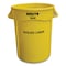 Rubbermaid Commercial 32 gal Round Cylinder Waste Receptacles, Yellow, Open Top, Plastic FG263294YEL - alternate 2